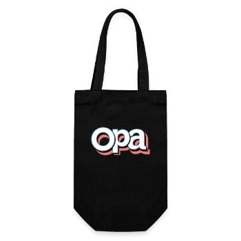 Opa Retro: Bester Opa Geburtstag Bald Opa Erster - Geschenkbeutel für Flaschen - Schwarz - Vorne