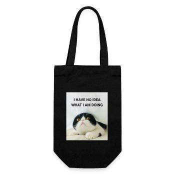 I HAVE NO IDEA WHAT I AM DOING KATZEN MEMES - Geschenkbeutel für Flaschen - Schwarz - Vorne
