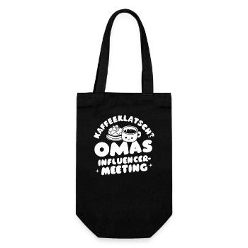 Kaffeeklatsch-Omas Influencer Fun Oma-Spruch Cool - Geschenkbeutel für Flaschen - Schwarz - Vorne
