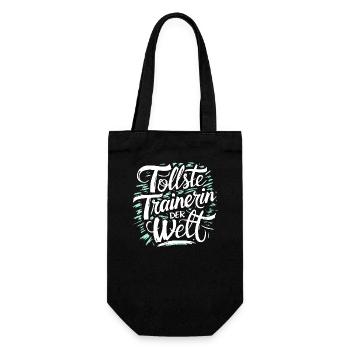 Tollste Trainerin Danke Frau Coach Fitness - Geschenkbeutel für Flaschen - Schwarz - Vorne