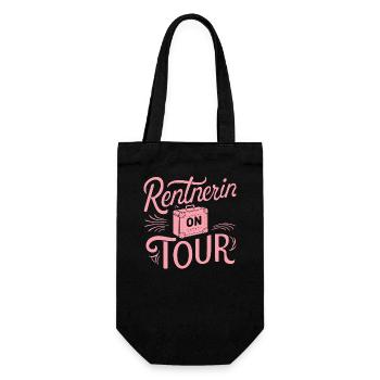 Rentnerin Tour Abschiedsgeschenk Rente Kollegin - Geschenkbeutel für Flaschen - Schwarz - Vorne