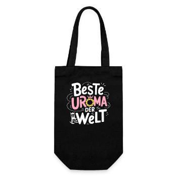 Beste Uroma Welt Uroma Geburtstag Muttertag Ideen - Geschenkbeutel für Flaschen - Schwarz - Vorne