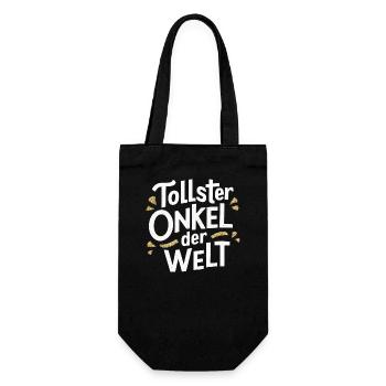 Tollster Onkel Welt T-Shirt Geburtstag Familie - Geschenkbeutel für Flaschen - Schwarz - Vorne