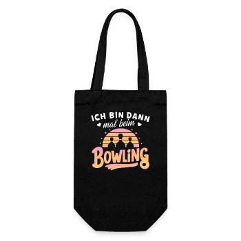 Ich bin dann mal beim Bowling-Shirt - Geschenkbeutel für Flaschen - Schwarz - Vorne
