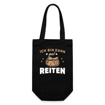 Ich bin reiten Shirt Pferdeliebhaber Outfit - Geschenkbeutel für Flaschen - Schwarz - Vorne
