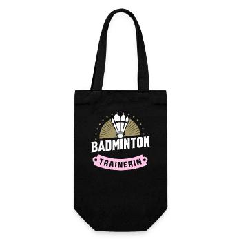 Badminton-Trainerin Coach Geschenk Spiel - Geschenkbeutel für Flaschen - Schwarz - Vorne