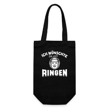 Ich wünschte Ringen Fanartikel Liebhaber Sport - Geschenkbeutel für Flaschen - Schwarz - Vorne