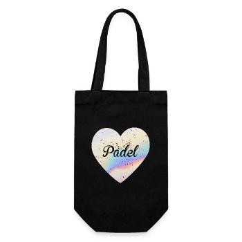 Padel Cute heart | Padel Sports Lover - Gift Bag for Bottles - black - Front