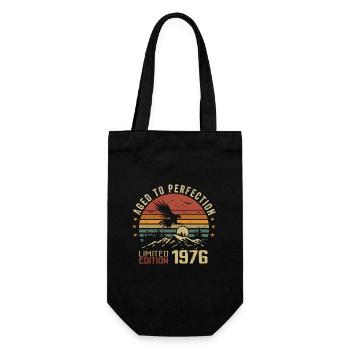 Jahrgang 1976 Limitierte Auflage 1976 Retro 1976 - Geschenkbeutel für Flaschen - Schwarz - Vorne