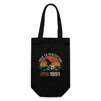 Jahrgang 1991 Limitierte Auflage 1991 Retro 1991 - Geschenkbeutel für Flaschen - Schwarz - Vorne
