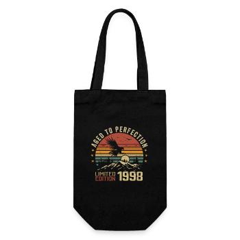 Jahrgang 1998 Limitierte Auflage 1998 Retro 1998 - Geschenkbeutel für Flaschen - Schwarz - Vorne