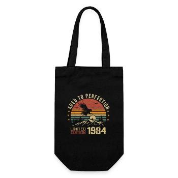 Jahrgang 1984 Limitierte Auflage 1984 Retro 1984 - Geschenkbeutel für Flaschen - Schwarz - Vorne