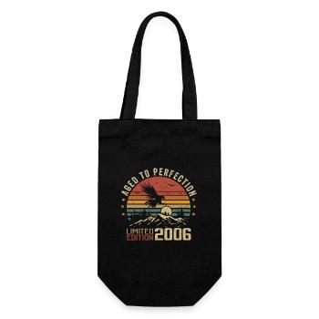 Jahrgang 2006 Limitierte Auflage 2006 Retro 2006 - Geschenkbeutel für Flaschen - Schwarz - Vorne