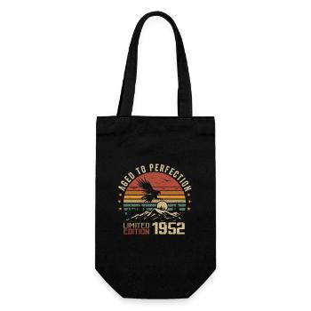Jahrgang 1952 Limitierte Auflage 1952 Retro 1952 - Geschenkbeutel für Flaschen - Schwarz - Vorne
