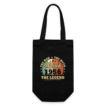 March 1956, 67 years old Birthday Man woman - Gift Bag for Bottles - black - Front