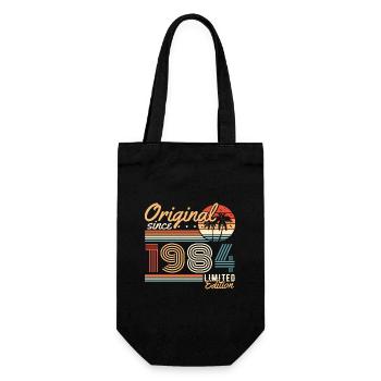 Original 1984 Jahrgang Vintage Retro Geburtstag - Geschenkbeutel für Flaschen - Schwarz - Vorne