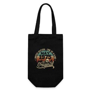Mai 1975 anniversaire Mai 1975 cadeau 1975 Mai - Sac à bouteille - noir - Devant