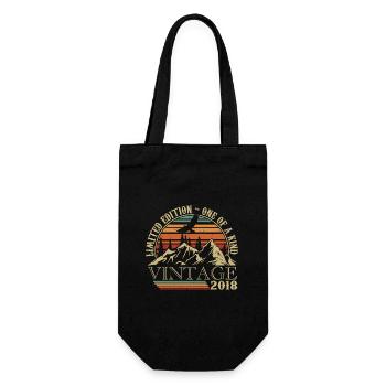 2018 Vintage Retro 2018 Jubiläumsgeschenk - Geschenkbeutel für Flaschen - Schwarz - Vorne