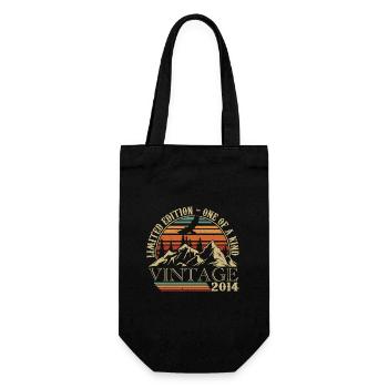 2014 Vintage Retro 2014 Jubiläumsgeschenk - Geschenkbeutel für Flaschen - Schwarz - Vorne
