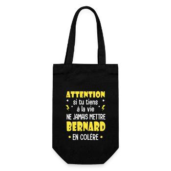 Bernard humour prénom bernard tshirt personnalisé - Sac à bouteille - noir - Devant