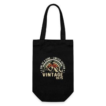 Jahrgang 1975 Jahrgang 1975 Retro Jubiläum 1975 - Geschenkbeutel für Flaschen - Schwarz - Vorne