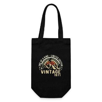 Born in 1971 Vintage 1971 Retro Birthday 1971 - Gift Bag for Bottles - black - Front