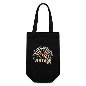 Born in 1976 Vintage 1976 Retro Birthday 1976 - Gift Bag for Bottles - black - Front