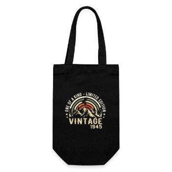 Born in 1945 Vintage 1945 Retro Anniversary 1945 - Gift Bag for Bottles - black - Front
