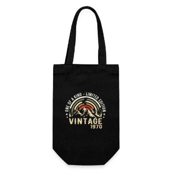 Jahrgang 1970 Vintage 1970er Jahre Retro Geburtstag 1970er Jahre - Geschenkbeutel für Flaschen - Schwarz - Vorne