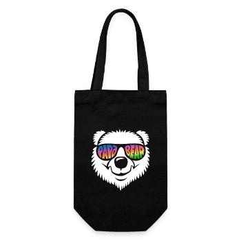 Papa Ours - Fête des Pères - Cadeau - Arc-en-ciel - Sac à bouteille - noir - Devant
