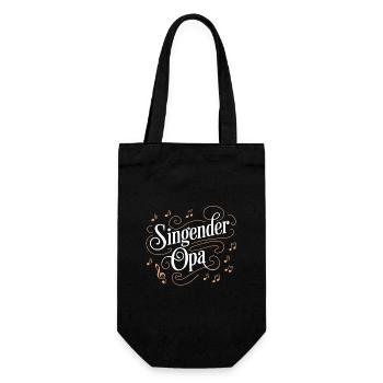 Singender Opa - unser Opa Großvater singt gerne - Geschenkbeutel für Flaschen - Schwarz - Vorne