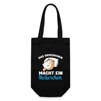 Katze Das Dickerchen macht ein Nickerchen - Geschenkbeutel für Flaschen - Schwarz - Vorne