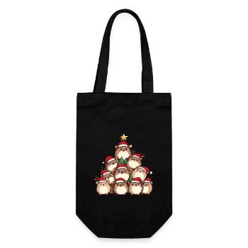 Igel Weihnachten Christbaum - Geschenkbeutel für Flaschen - Schwarz - Vorne