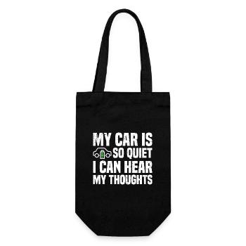 My car is so quiet, I can hear my thoughts | EV - Gift Bag for Bottles - black - Front