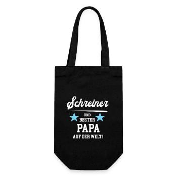 Schreiner Bester Papa Vatertag Geburtstag - Geschenkbeutel für Flaschen - Schwarz - Vorne
