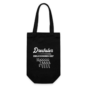 Drechsler Endlich Eigener Chef Drechslerei Meister - Geschenkbeutel für Flaschen - Schwarz - Vorne