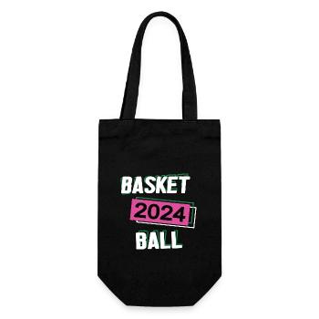 Basketball 2024 Basketballerin Basketballspielerin - Geschenkbeutel für Flaschen - Schwarz - Vorne