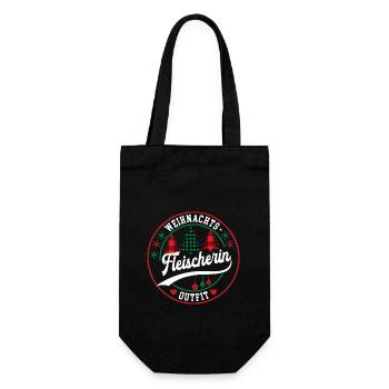 Fleischerin Weihnachten Fleischerei XMAS Outfit - Geschenkbeutel für Flaschen - Schwarz - Vorne