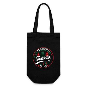 Tierwirtin Weihnachten Tierwirtei XMAS Outfit - Geschenkbeutel für Flaschen - Schwarz - Vorne
