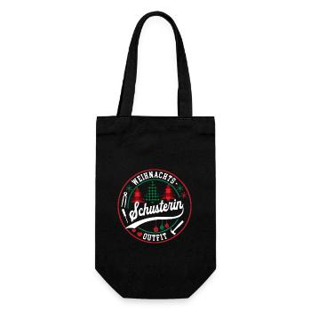 Schusterin Weihnachten Schusterei XMAS Outfit - Geschenkbeutel für Flaschen - Schwarz - Vorne