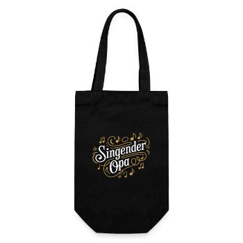 Singender Opa - unser Opa Großvater singt gerne - Geschenkbeutel für Flaschen - Schwarz - Vorne