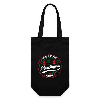 Mosaiklegerin Weihnachten Mosaikleger XMAS Outfit - Geschenkbeutel für Flaschen - Schwarz - Vorne