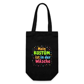 Mein Kostüm ist in der Wäsche - Lustiges Karneval - Geschenkbeutel für Flaschen - Schwarz - Vorne