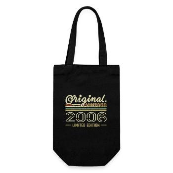 2006 Retro Birthday 2006 Original 2006 Vintage - Gift Bag for Bottles - black - Front