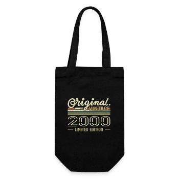 2000 Retro Jubiläum 2000 Original 2000 Jahrgang - Geschenkbeutel für Flaschen - Schwarz - Vorne
