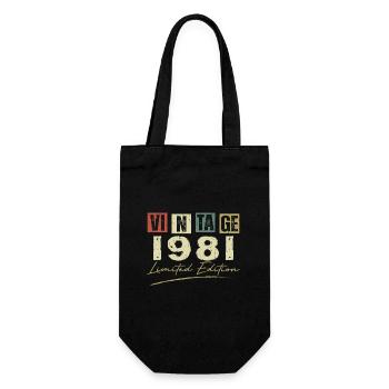 Jahrgang 1981 Original 1981 Jubiläumsgeschenk - Geschenkbeutel für Flaschen - Schwarz - Vorne
