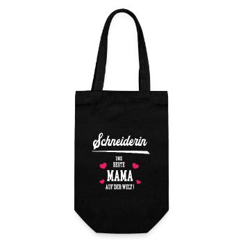 Schneiderin Beste Mama Muttertag Geburtstag - Geschenkbeutel für Flaschen - Schwarz - Vorne