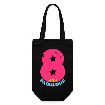 8 AND FABULOUS EINHORN 8. GEBURTSTAG - Geschenkbeutel für Flaschen - Schwarz - Vorne