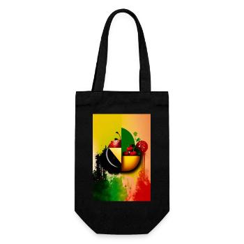 Coupe de fruits variés, sur fonds de peinture - Sac à bouteille - noir - Devant
