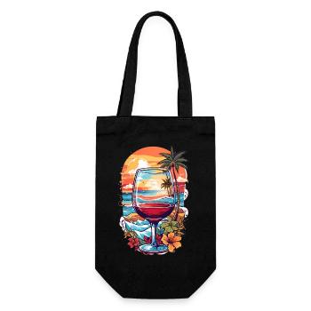 Beach wine glass - Gift Bag for Bottles - black - Front